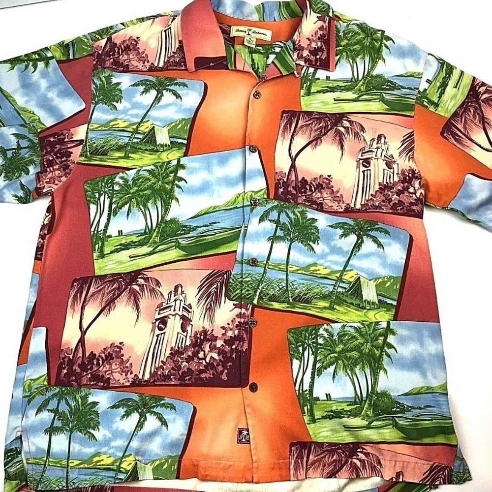 Tommy Bahama Hawaiian XL Palms Aloha Camp